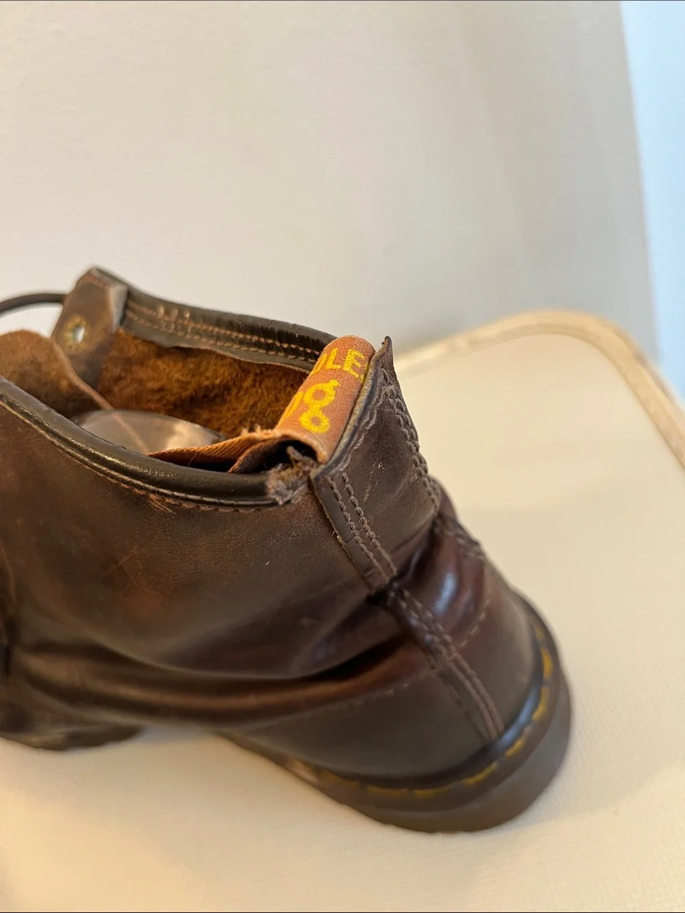 Vintage Dr. Martens Brown 8 Eye Leather Lace-Up Ankle Boots